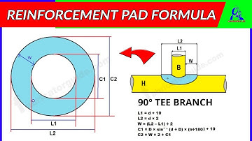 Pipe tee branch reinforcement pad formula | 90° pipe saddle tee branch RF pad formula