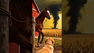 Famous Smart Dog Senses Danger — Helps the Horses Escape the Tornado  #Dogs #Rescue #Tornadoes #Horses Wealth