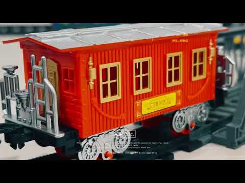 Дитяча іграшкова залізниця з підсвічуванням та звуковим супроводом 21 елемент для творчої гри, видео 1