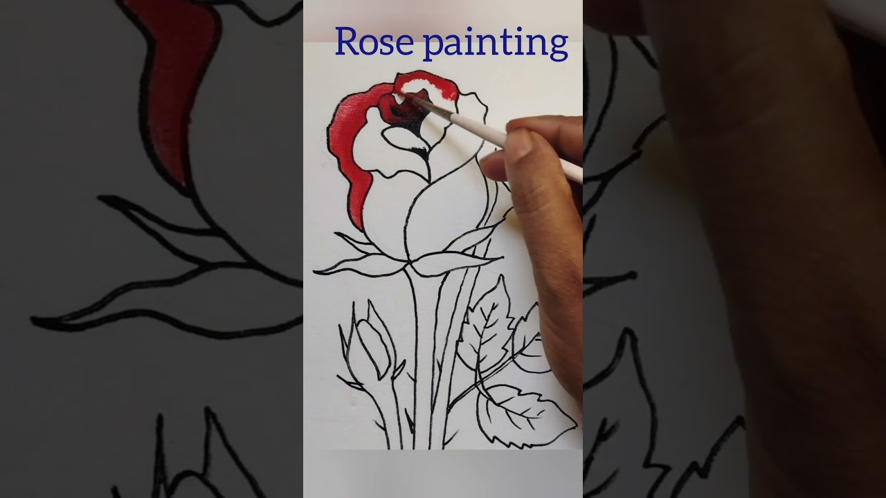 Rose painting tutorial easy in watercolor. 