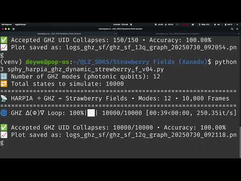 🚨 100% GHZ Collapses Validated with UID in Strawberry Fields: