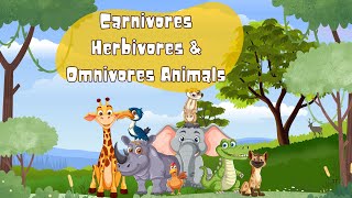 Herbivores, Carnivores and Omnivores for Kids| Learn which animals eat plants, meat, or both