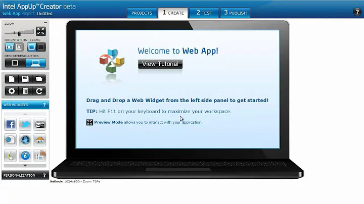Créez facilement votre propre application web avec Intel AppUp Creator beta