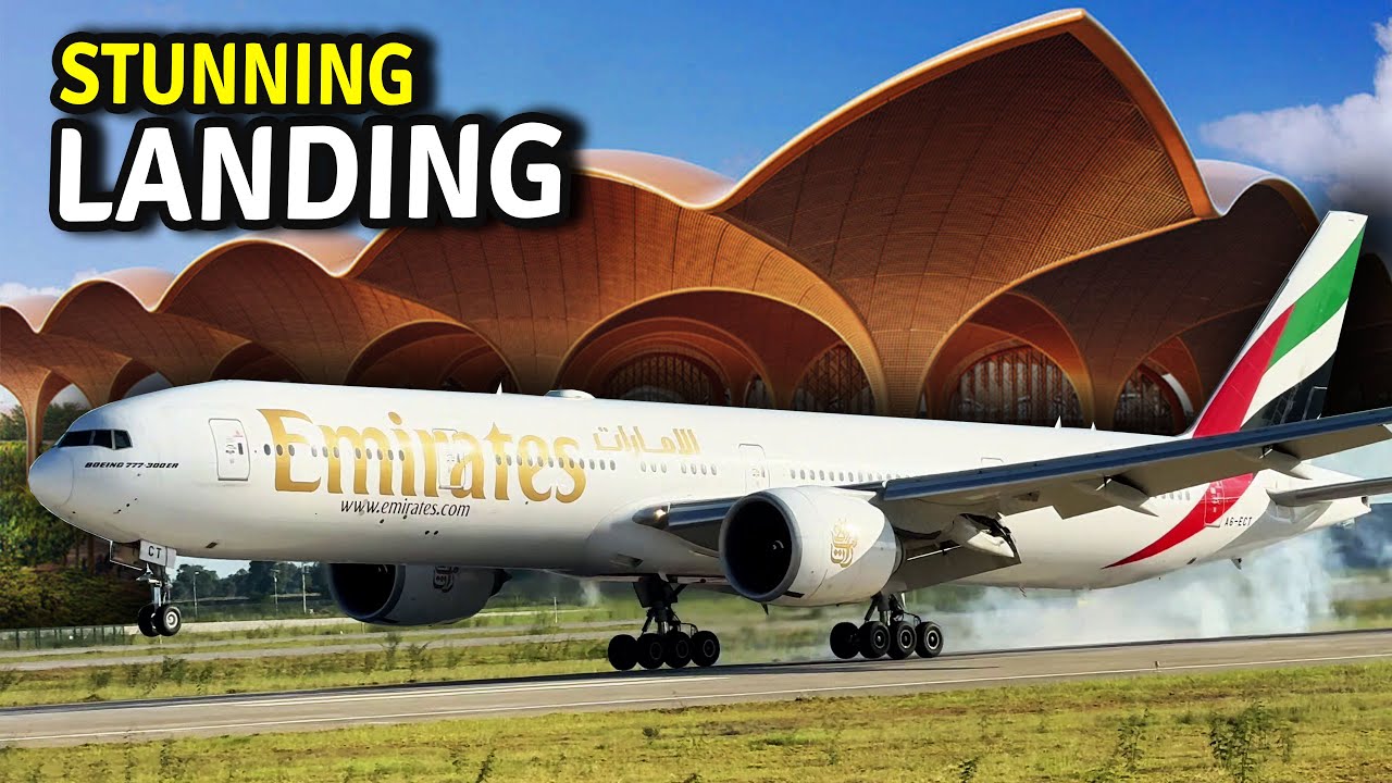 ✈️EMIRATES B777 STUNNING LANDING AT PHNOM PENH (KTI AIRPORT) #kspotting