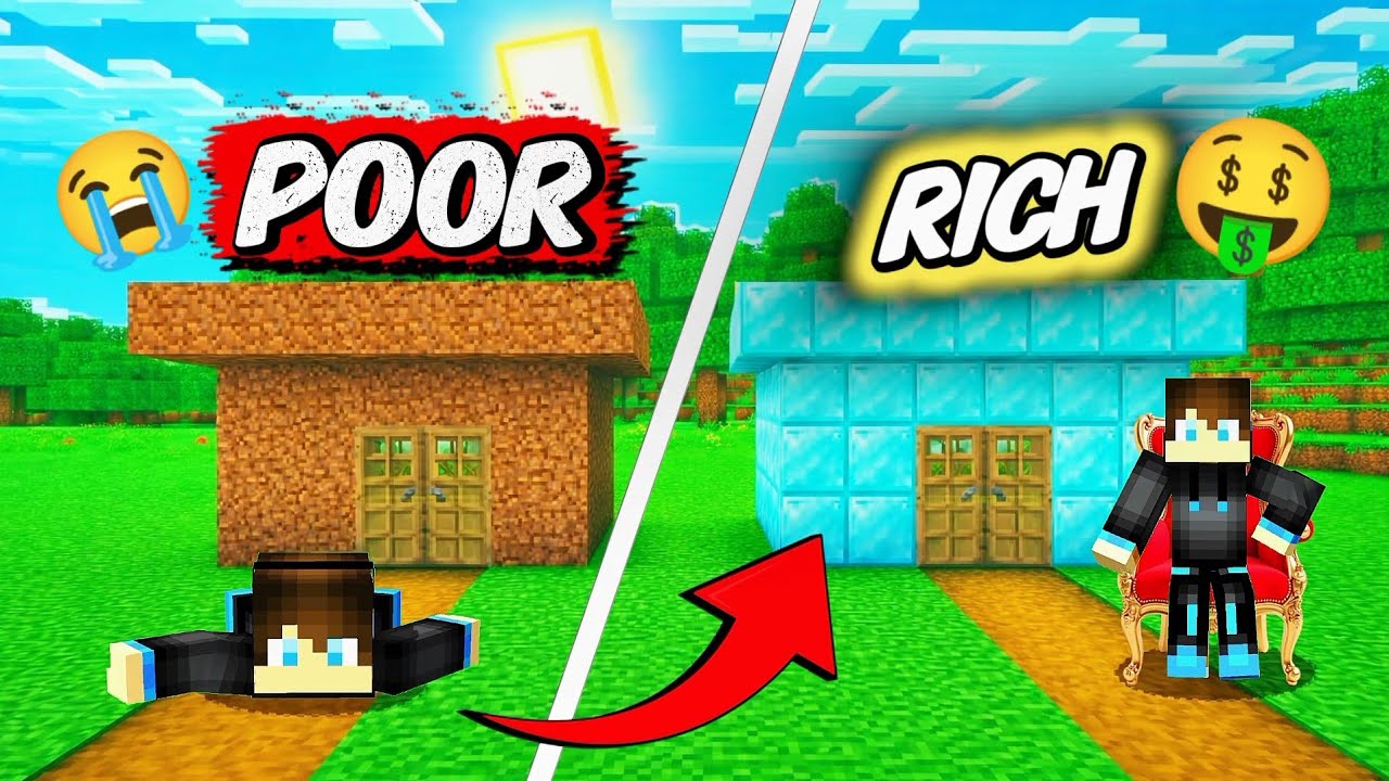 poor😭 to Rich🤑 challenge in Minecraft | hindi gameplay video 