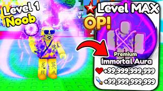 Starting Over as NOOB with OP IMMORTAL AURA in Lucky Block Rush!