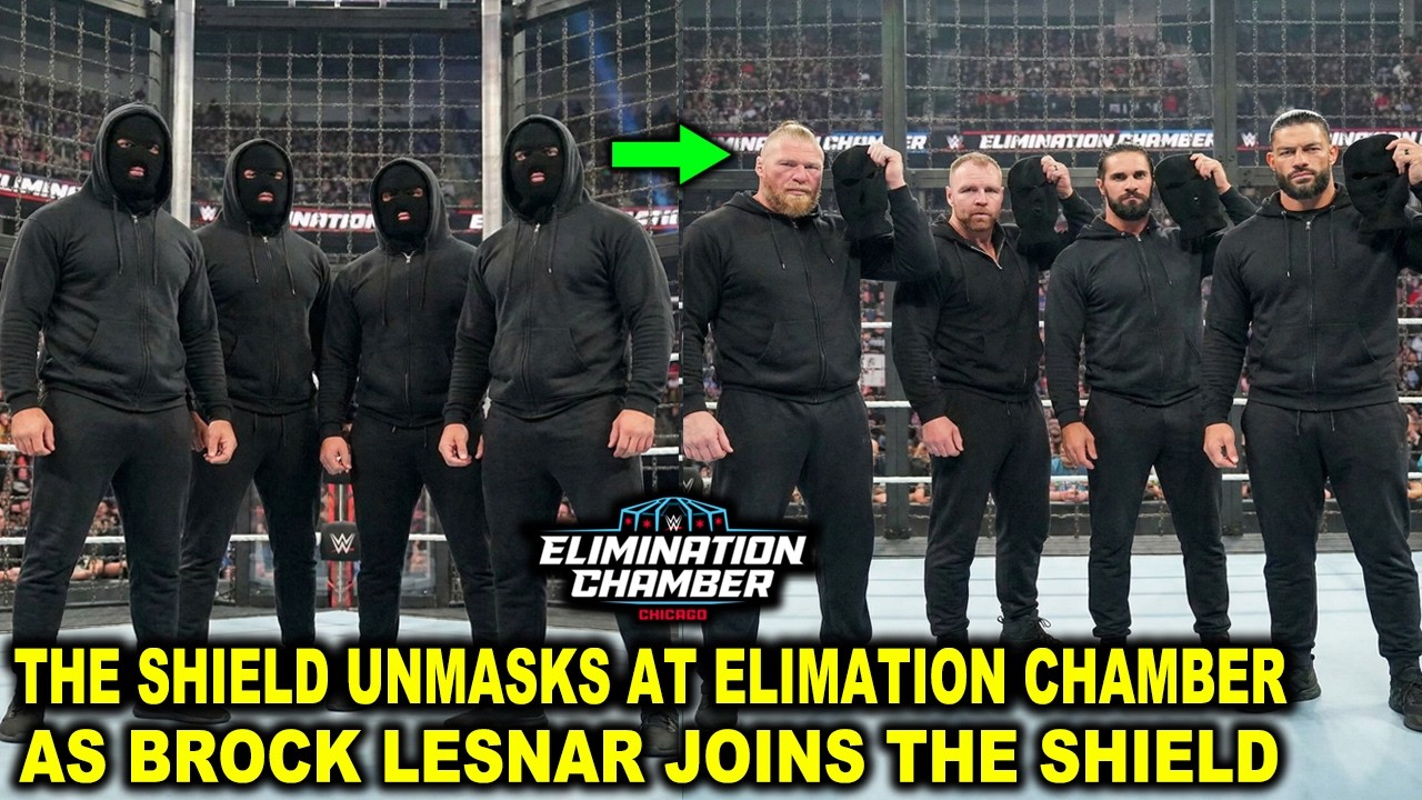 The Shield Unmasks at WWE Elimination Chamber 2026 as Brock Lesnar Joins Them Seth Rollins Returns
