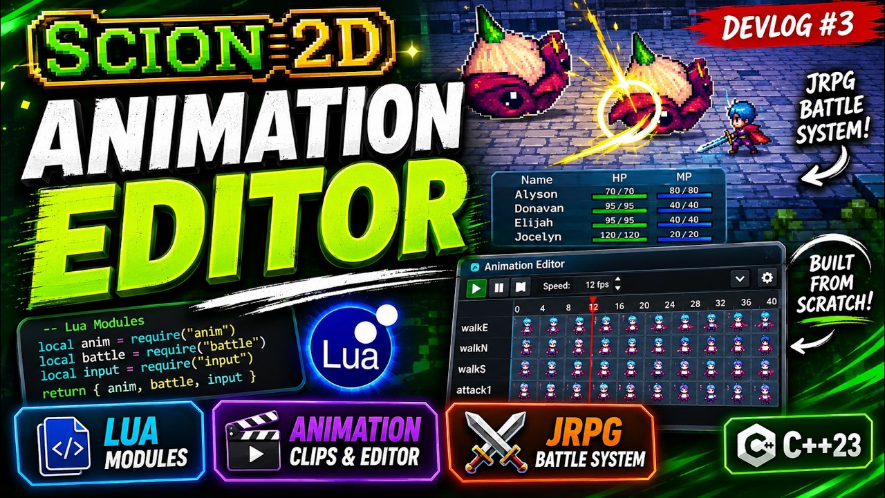 Custom C++ Game Engine Devlog | Lua Modules, Animation Editor & JRPG ...