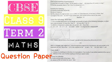 Class 9 Maths term 2 Question Paper ||Class 9 Maths sample question paper| Class 9 final exam