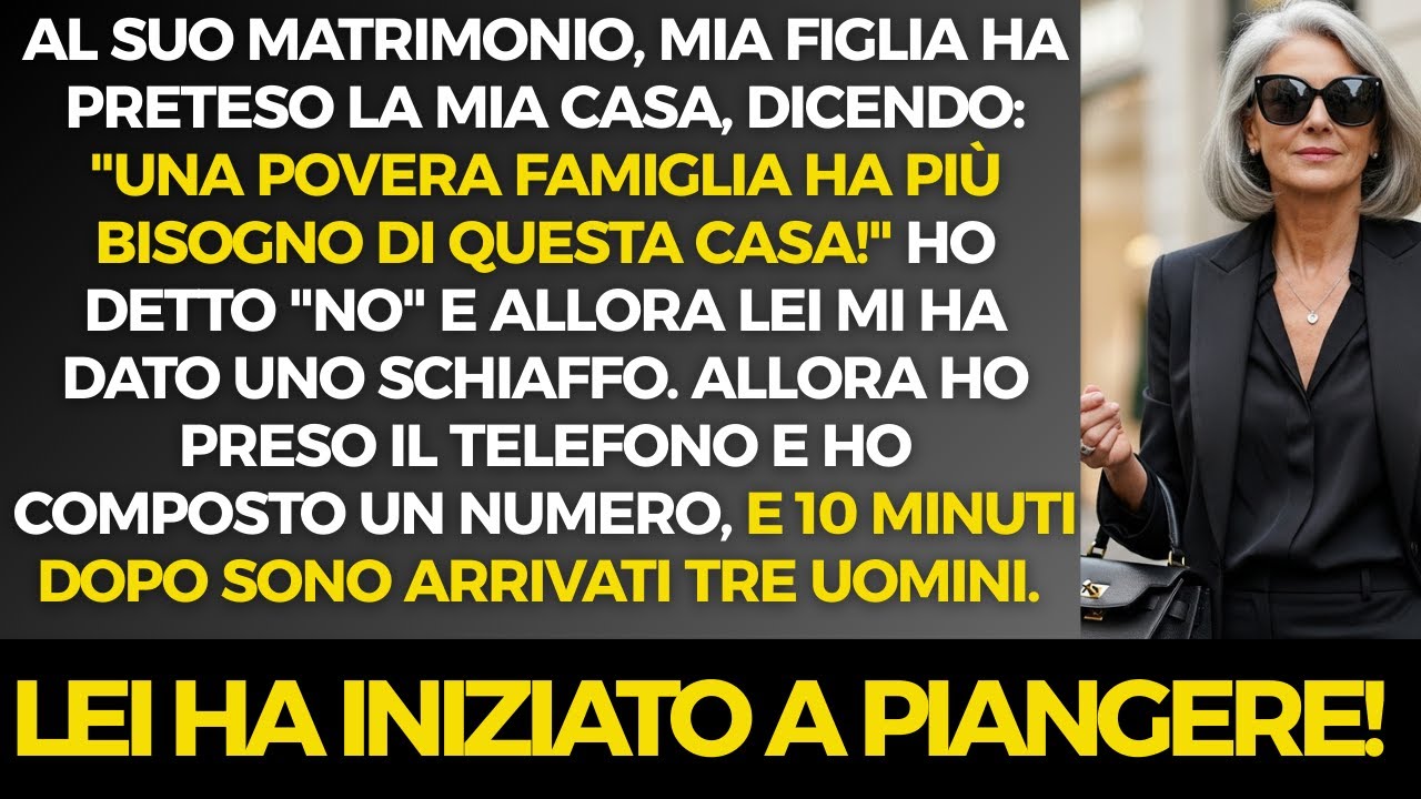 Mia figlia mi ha preso a schiaffi al suo matrimonio, davanti a duecento invitati, perché avevo rifiutato di firmarle la mia casa. "O mi dai la casa o te ne vai umiliata davanti a tutti", mi ha...