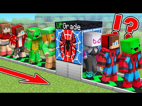 JJ and Mikey UPGRADE to SPIDER MAN with SPIDER GIRL In Minecraft - Maizen