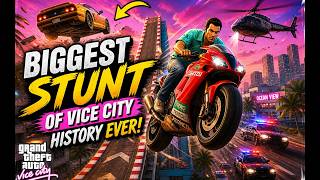 Biggest Stunt in GTA Vice City History Ever 🚀🔥 | Insane Bike Jump + Police Chase