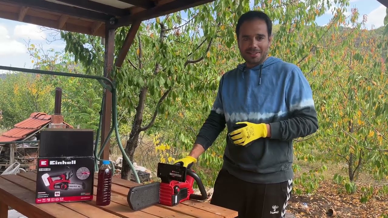 Einhell Fortexxa 18/20 budama testeresinin kuru kütükle sınavı