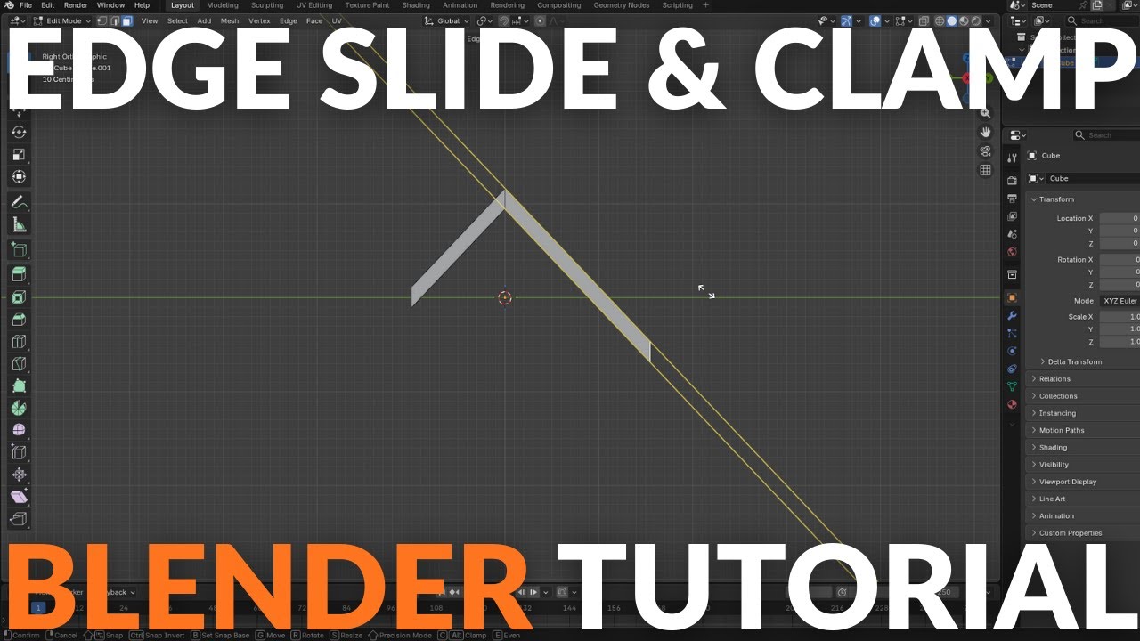 Как использовать функции Edge Slide и Clamp в Blender