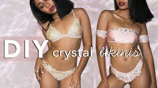 DIY CRYSTAL BLINGY BIKINIS | Adonia Bree