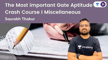 The Most important Gate Aptitude Crash Course I Miscellaneous  | By Saurabh Thakur