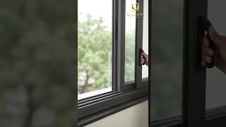 2.5 Track uPVC Sliding Window with Mesh 🏡 Dark Oak & Coal Grey | SHIVION HOMES #upvc