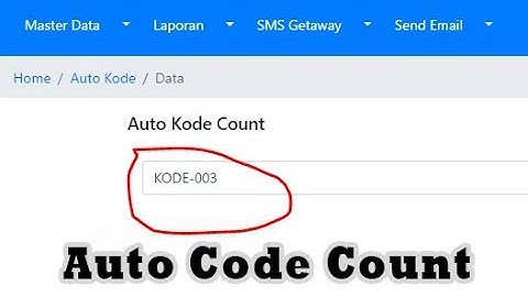 Tutorial Codeigniter 3 Make Auto Code Count Using Database #26