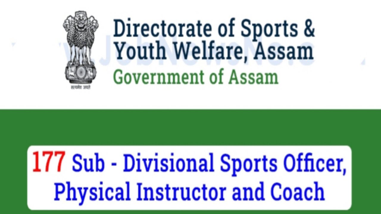 Directorate of Sports & Youth Welfare,Assam Recruitment 2022 - YouTube