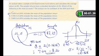 CFA Level 1 SS03 Solved Problem - Quantitative Methods - Central Limit Theorem