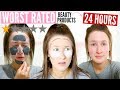I Only Used WORST RATED Beauty Products For 24 HOURS... | Sophie Louise