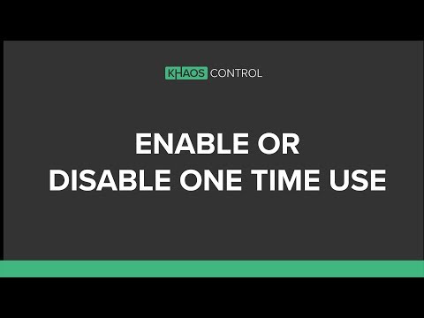 Enable or Disable the One Time Use Setting Against a Keycode