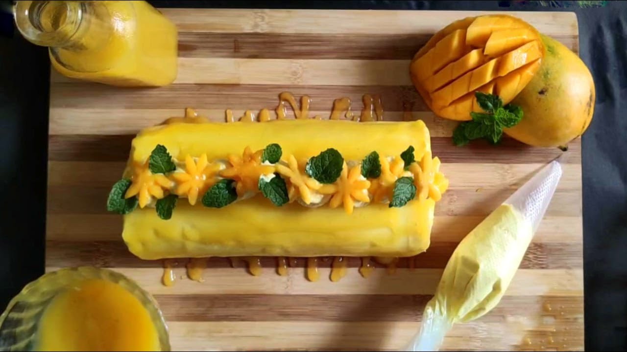Mango Cream Roll Cake Part 2 YouTube