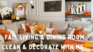 DIY Fall 🍁Living Room & Dining Room|Clean & Decorate with Me|DIY All Natural Multi-Surface Cleaner