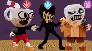 FNF Character Test | Gameplay VS Minecraft Animation | Bendy, Cuphead, Sans