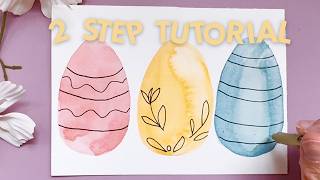 Simple Easter Egg Watercolor Tutorial for Beginners & Kids