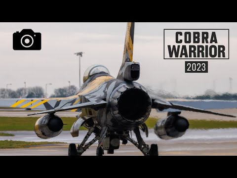 A Belgian F16 X-Tiger takes off from RAF Waddington at Cobra Warrior 2023