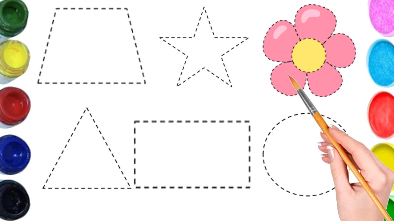 Shapes drawing for kids, Learn 2d shapes, colors for toddlers | Preschool Learning part - 428