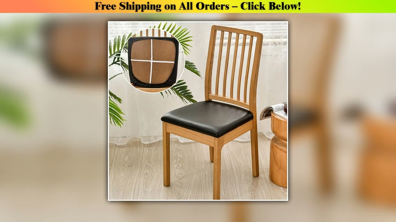 1PC PU leather waterproof dining chair cover chair seat cover hotel chair protection cover home sea
