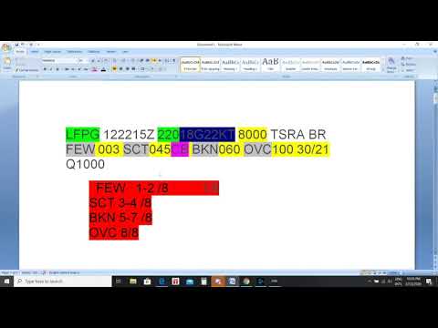 Come leggere METAR, TAF, ATIS parte 1 (arabo)