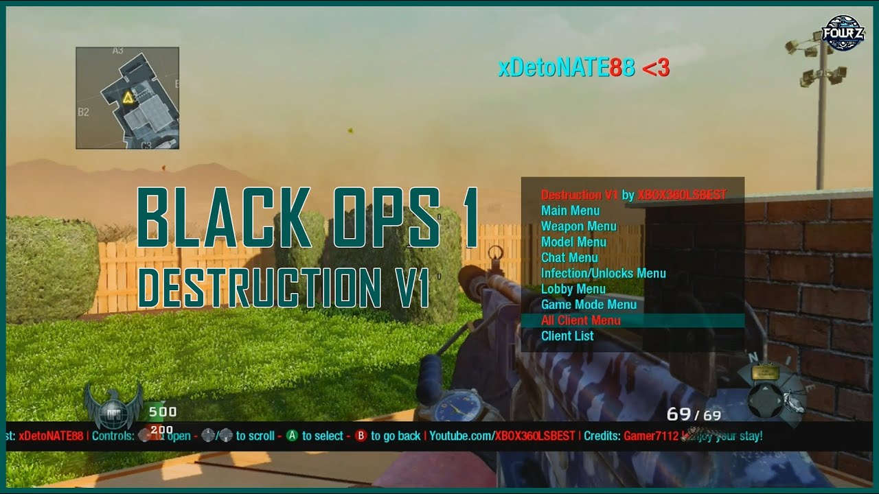 [XBOX360] Destruction V1 Black Ops 1 Host Mod Menu [TU11]
