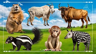 Cute Little Farm Animal Sounds: Beaver, Goat, Wildebeest, Skunk, Monkey & Tapir - Animal Paradise by Wild Animals 4K 3,111 views 11 days ago 31 minutes