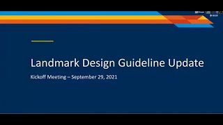 Design Guidelines Update Kickoff Meeting 9-29-2021