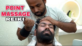 REIKI MASTER POINT MASSAGE, HEAD MASSAGE, EAR,NECK,HANDS BY INDIAN BARBER ASMR