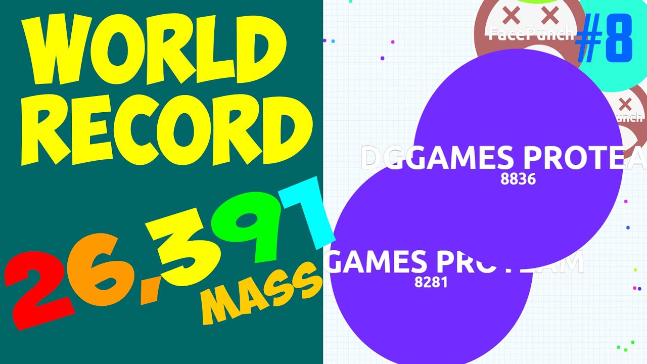 AGARIO WORLD RECORD BIGGEST CELL EVER 26391 MASS! TEAMING IN AGAR