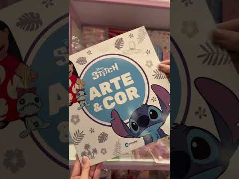 500 adesivos do Stitch 🩵 #disney #stitch  #papelaria #materialescolar #papelariakawaii #colorir