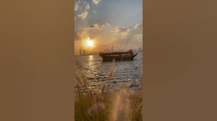 Sunset view in Dubai Creek Harbour - #shorts #dubai #dubaicreekharbour #sunset