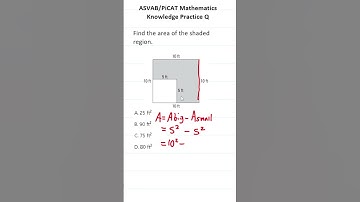ASVAB/PiCAT Math Knowledge Practice Test Q: Area of a Shaded Region #acetheasvab w #grammarhero