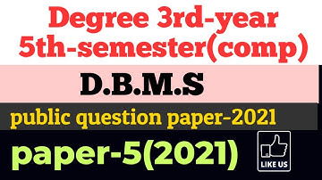 Degree 3rd year 5th semester computer paper-5 public question paper 2021