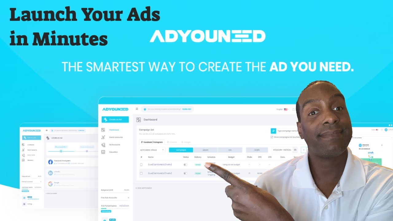 Create Ads For Facebook, Instagram And Google In Minutes - ADYOUNEED For Beginners
