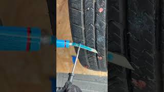 tubeless kit repair just so easy tubeless kit with Self-vulcanizing insert plug #tyre #mechanic #s
