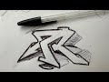 como dibujar la letra R en graffiti