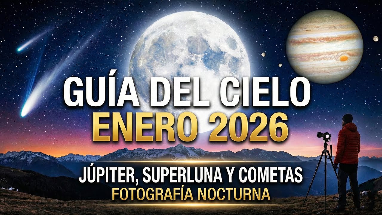 GUÍA DEL CIELO Enero 2026: Júpiter, Superluna y Cometas (Fotografía Nocturna)
