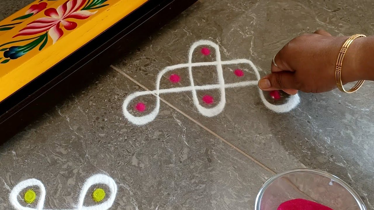Easy border rangoli designs | Daily rangoli designs | Border muggulu | Friday rangoli | Simple kolam