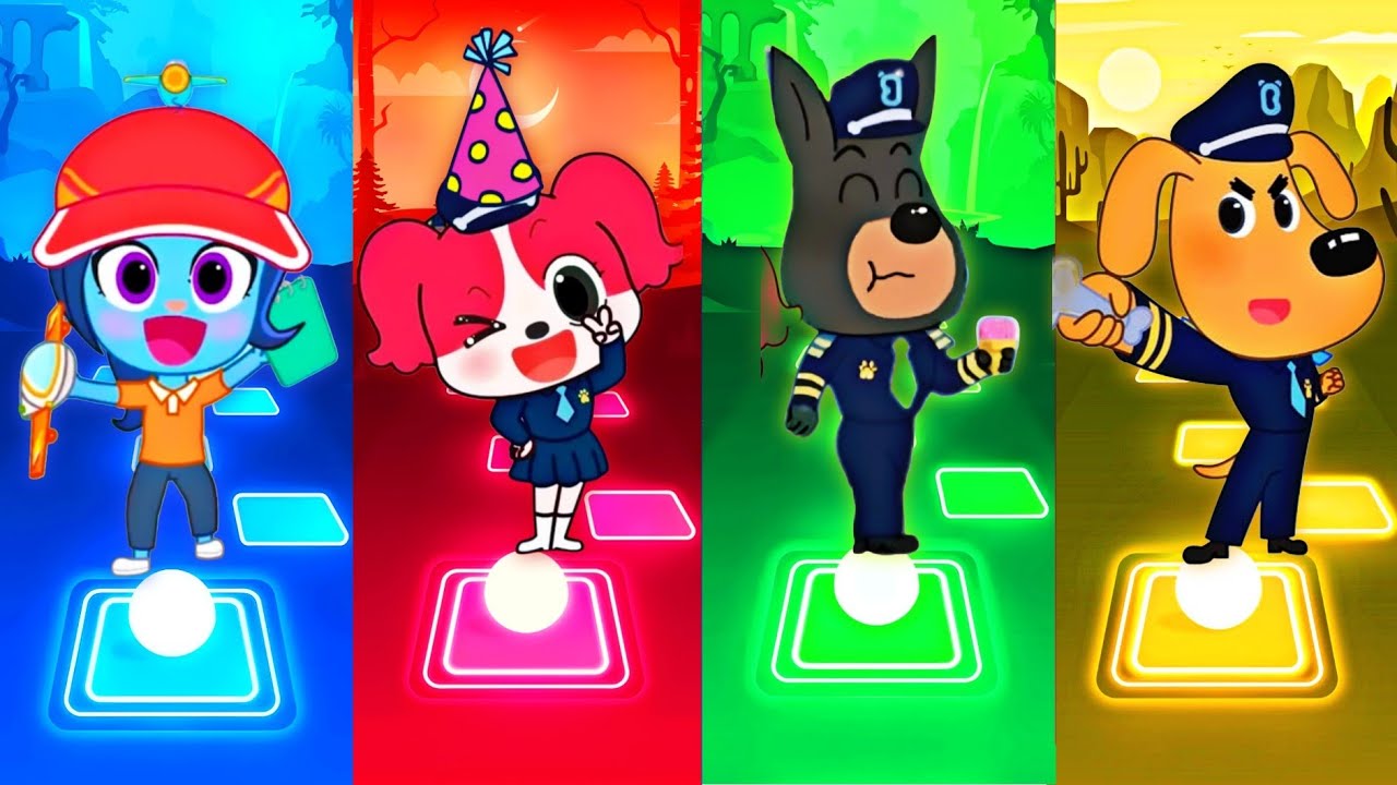 Antel 🆚 Sheriff Papillon🆚 Police Officer 🆚 Sheriff Labrador  🎶 Tiles Hop EDM Rush