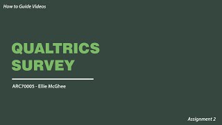 How to use Qualtrics to create a Survey